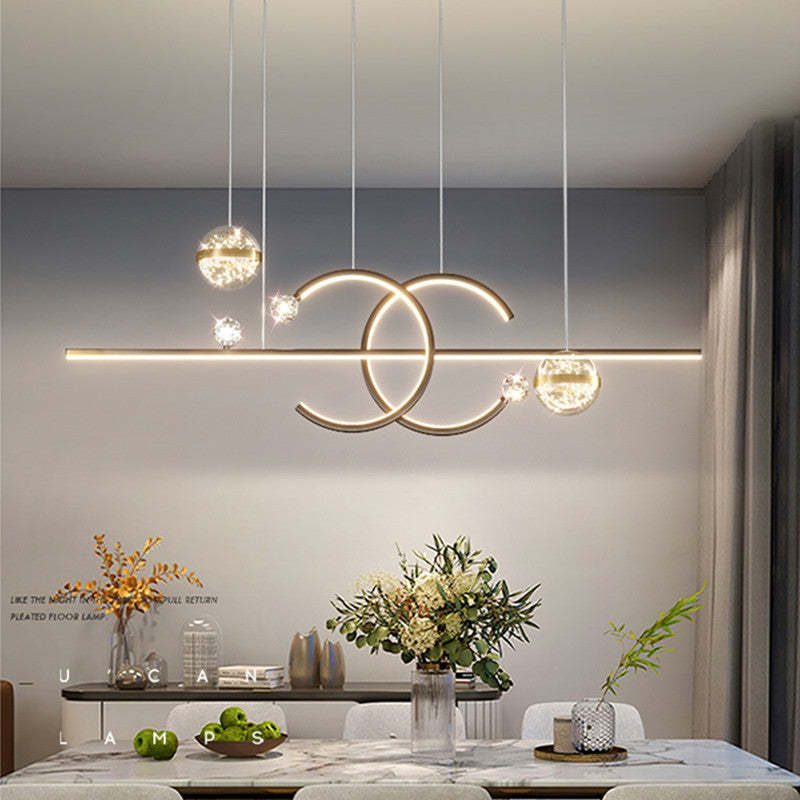 Madina Modern Pendant Light Double-C Gold/Black Dining Room