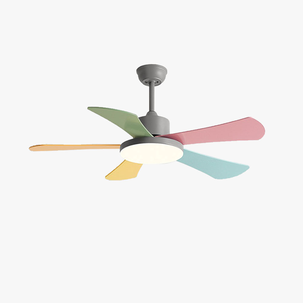 Morandi 5-Blade DC Colorful Ceiling Fan with Light, Summer, 41''