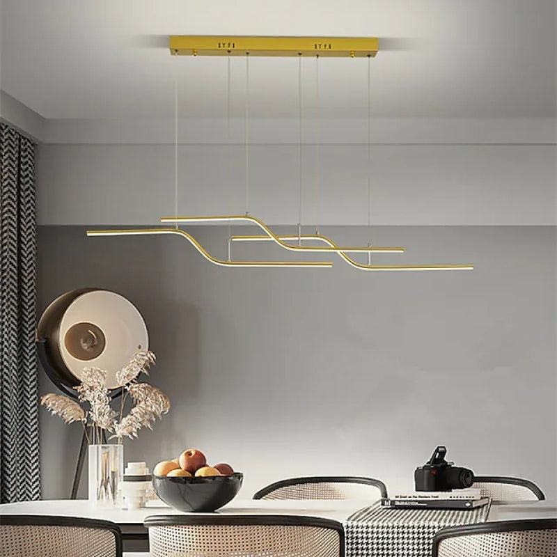 Louise Minimalist Geometric Metal 3 Light Pendant Light, Dining Room