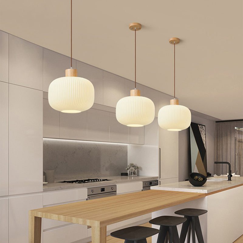 Ozawa Modern Wood Glass Pendant Light