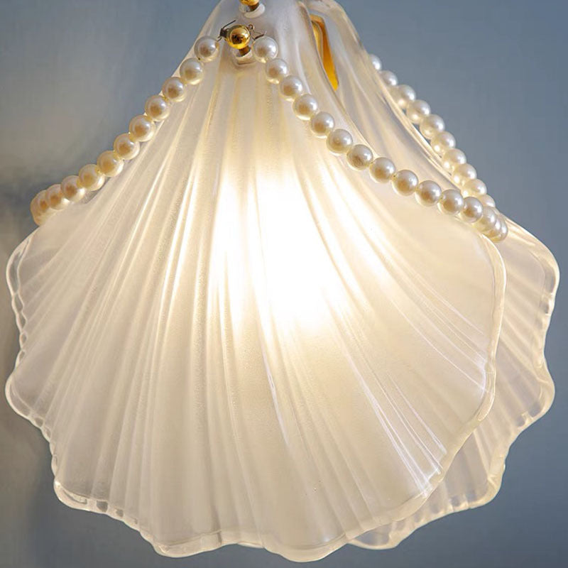 Kirsten Art Deco Pearl Shell Metal/Acrylic Pendant Light, White