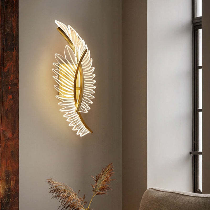 Kristy Modern Crystal Wall Lamp Gold Wings Design Sconce for Bedroom