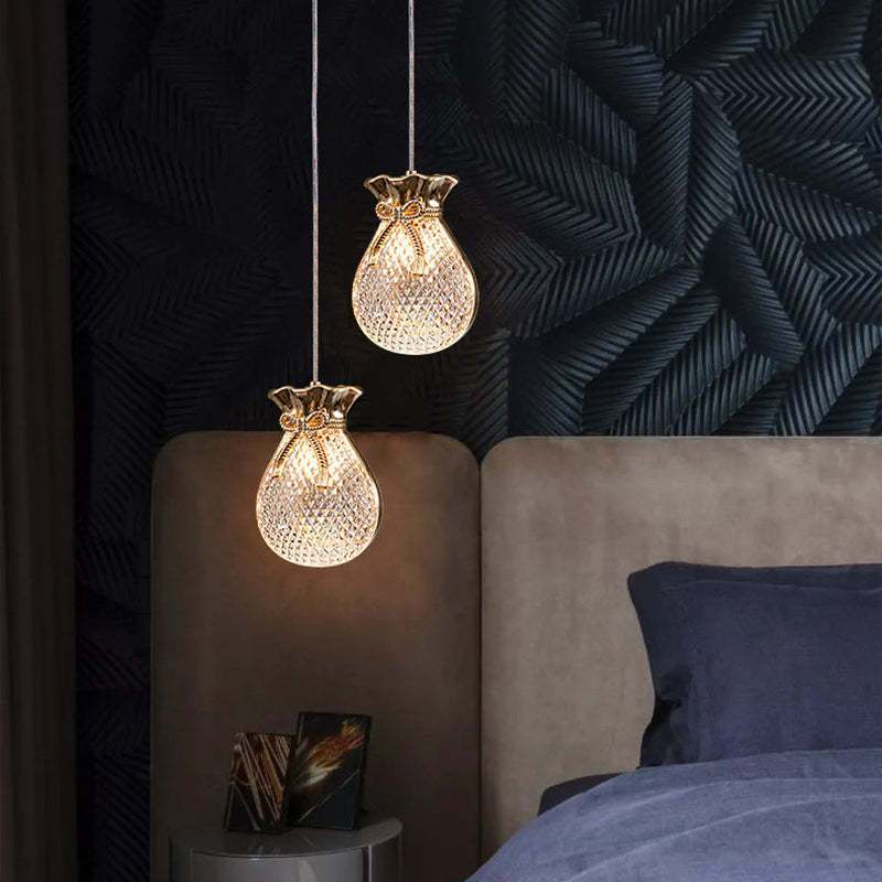 Hailie Postmodern Elegant Gold/Black Bedroom Pendant Light