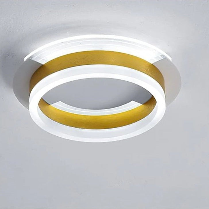 Amos Modern Simple Gold Flush Mount Ceiling Light, Square/Round