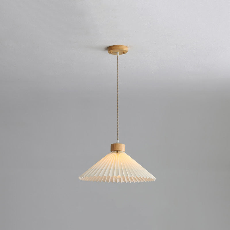 Ozawa Pendant Light Umbrella Shape Art, Wood, White, Bedroom