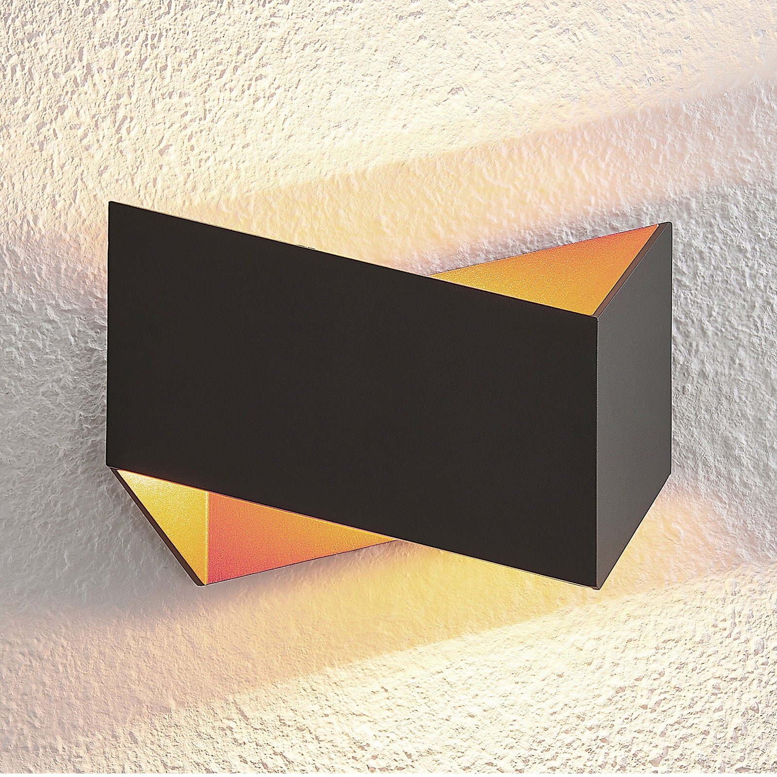Orr Modern Geometric Metal Wall Light, Black/Grey, Bedroom
