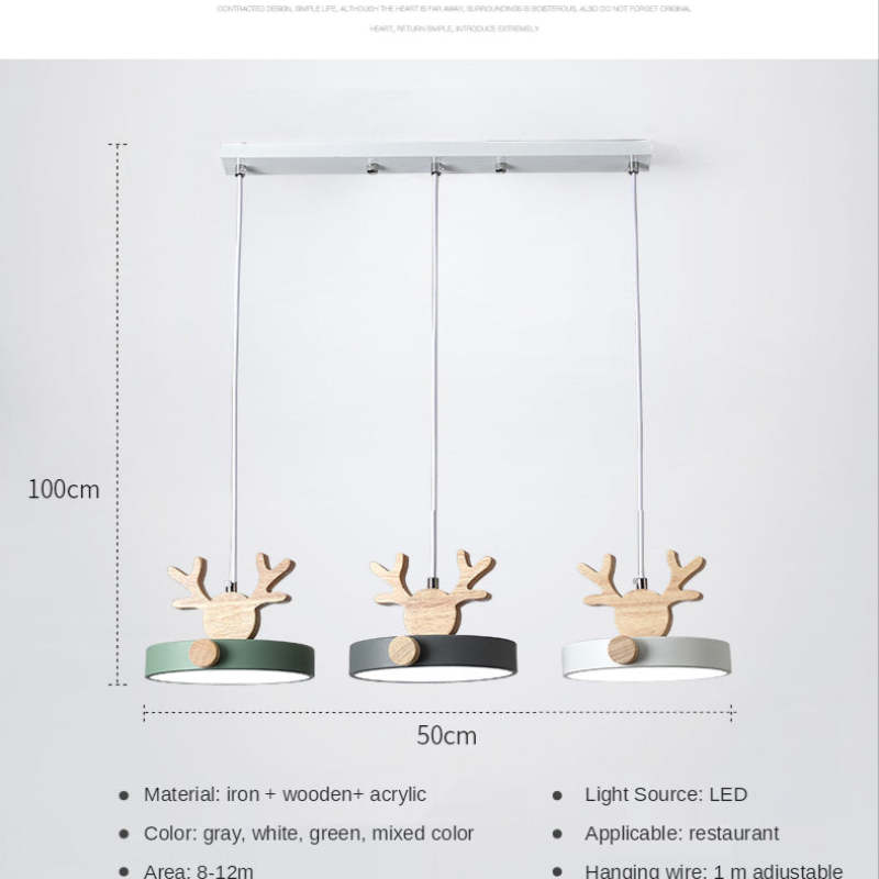 Morandi Deer Cluster Pendant Light 3 Color, 1/3 Heads