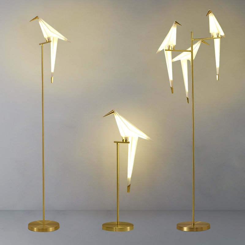 Clifford Nordic Bird Table /Floor Lamp, Gold, 1/2/3 Light