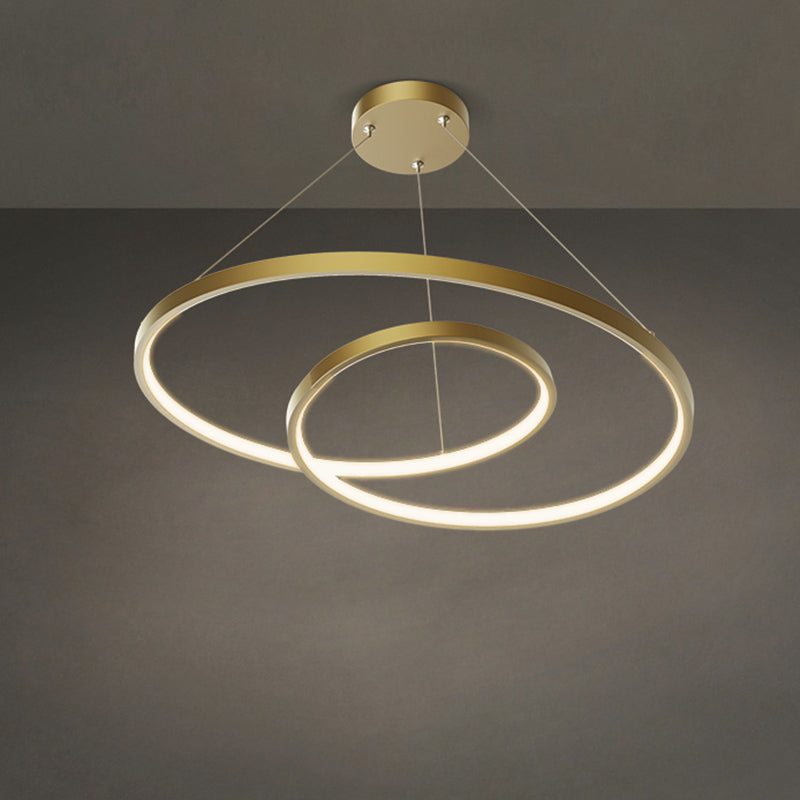 Arisha Pendant Light Curved Circle, Brass