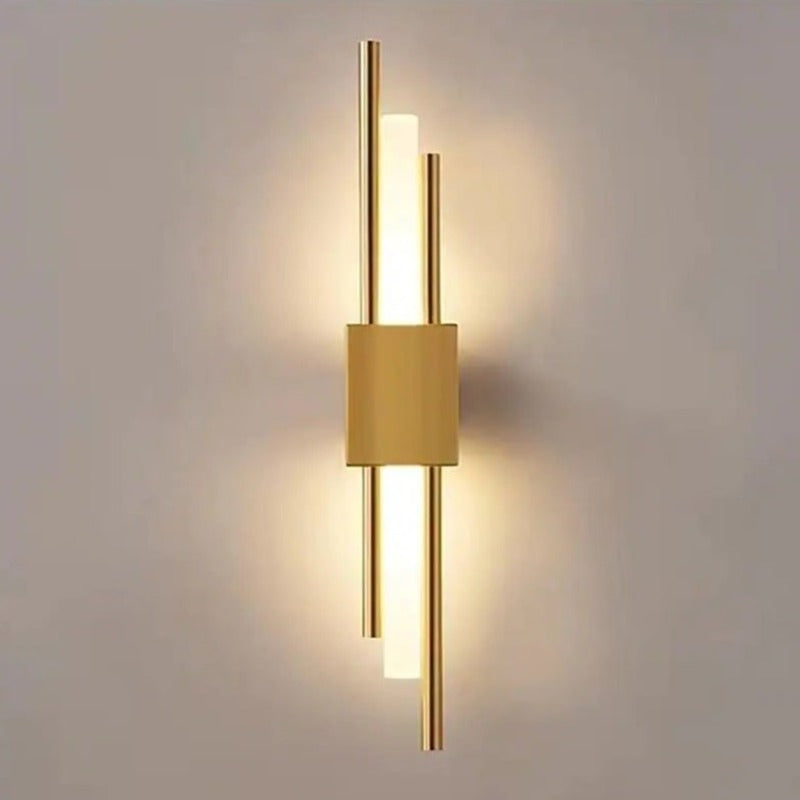 Alana Modern Bar Metal/Acrylic LED Wall Lamp Black/Gold Bedroom