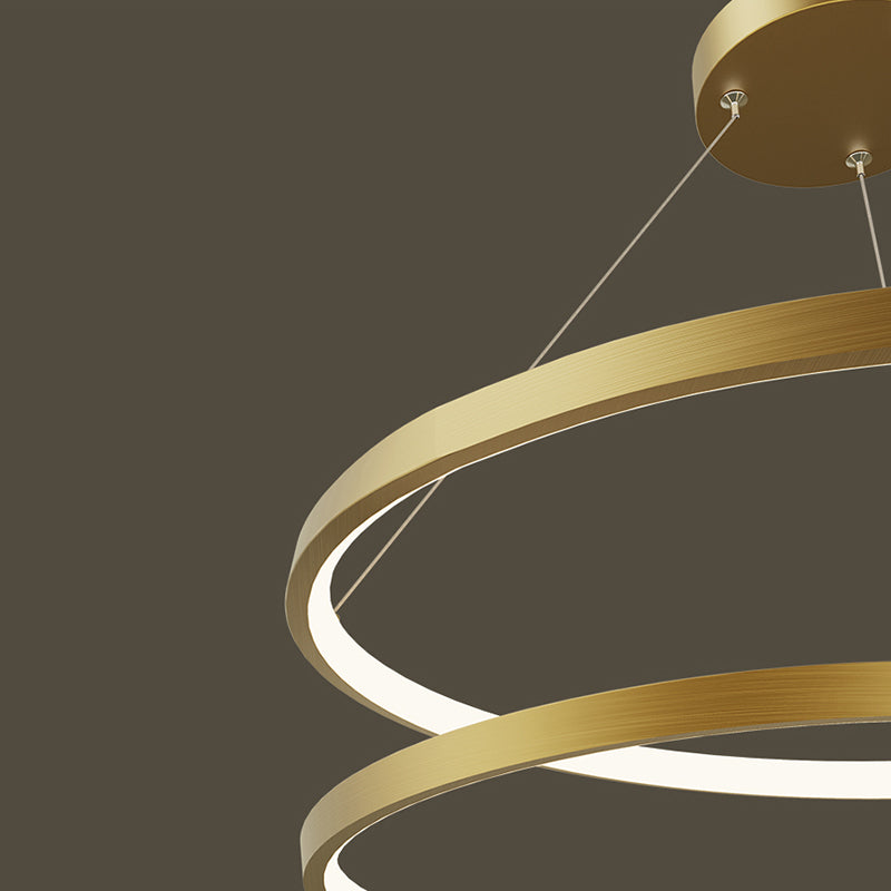 Arisha Pendant Light Curved Circle, Brass