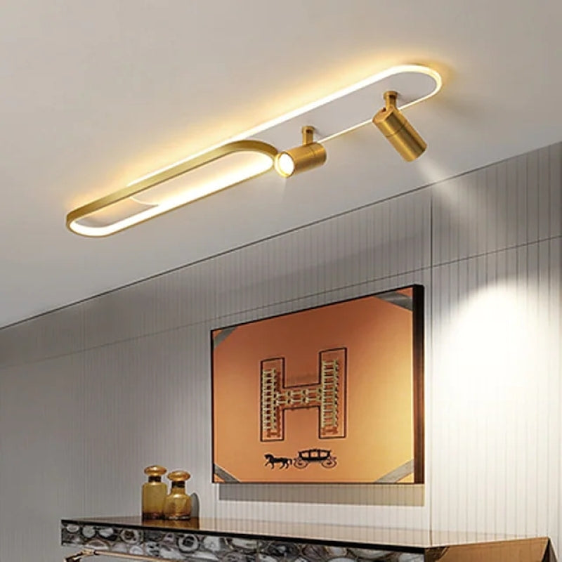 Haney Modern Ceiling Light Spotlight, Black/Gold
