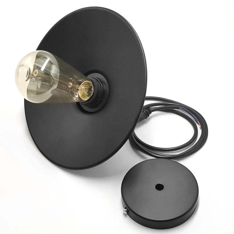 Alessio Modern Industrial Pot Metal Pendant Light, Black