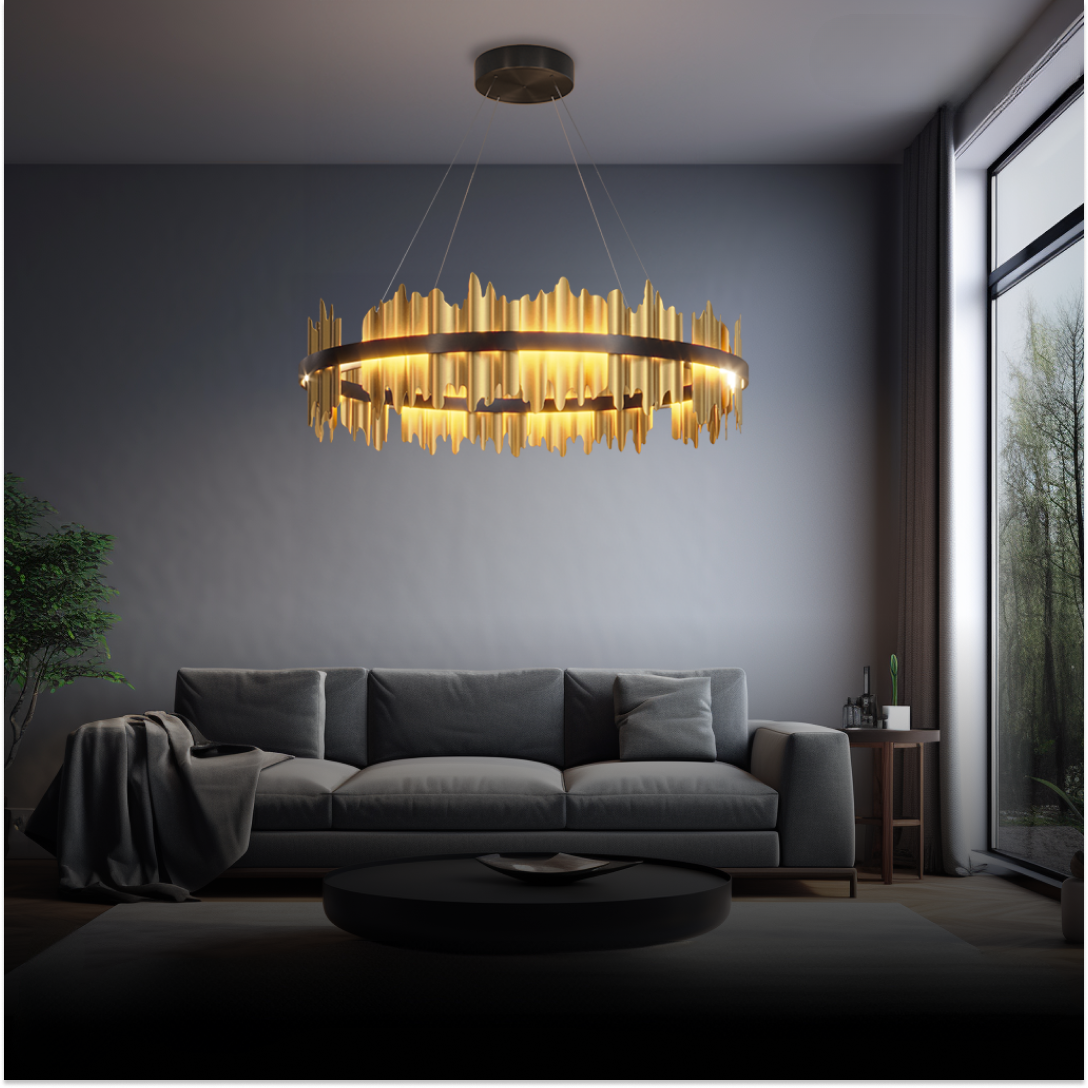 Marilyn Industrial Chandelier Cylindrical Metal Living Room