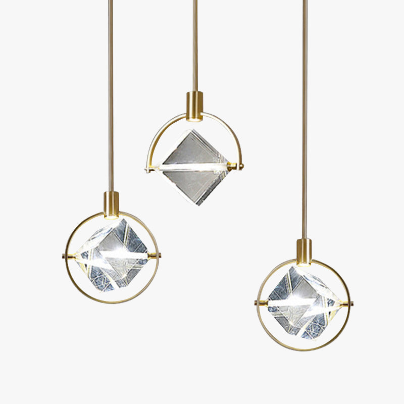 Kristy Modern Luxury Geometry Metal Crystal Pendant Light