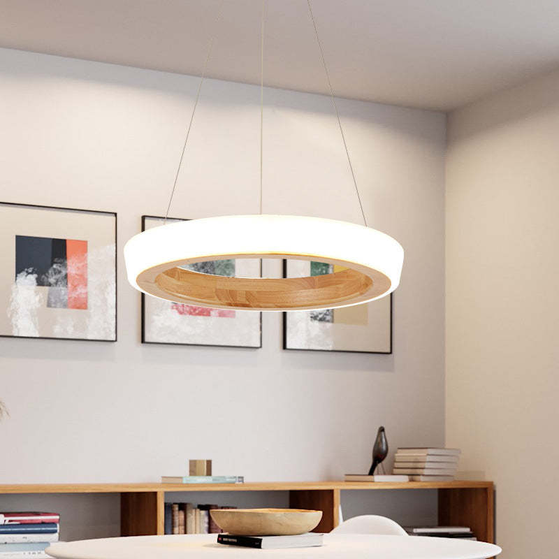 Ozawa Modern Ring Wood Pendant Light