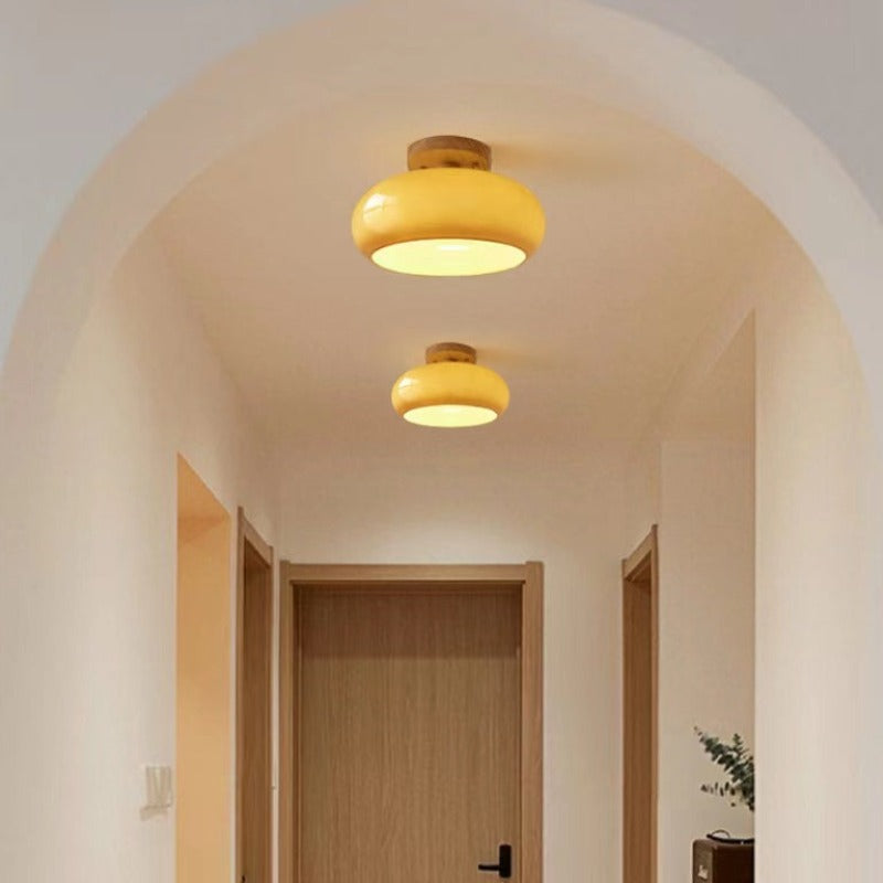 Hailie Modern LED Flush Mount Ceiling Light White Yellow Metal Living Room