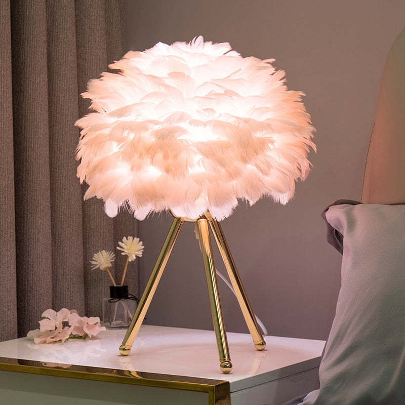 Pink tripod cheap table lamp