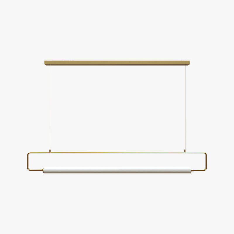 Edge Modern Minimalist rectangular Metal/Acrylic Pendant Light, Gold/Black