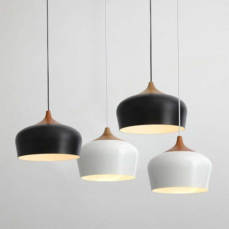 Nazifa Minimalist Metal Wood Pendant Light