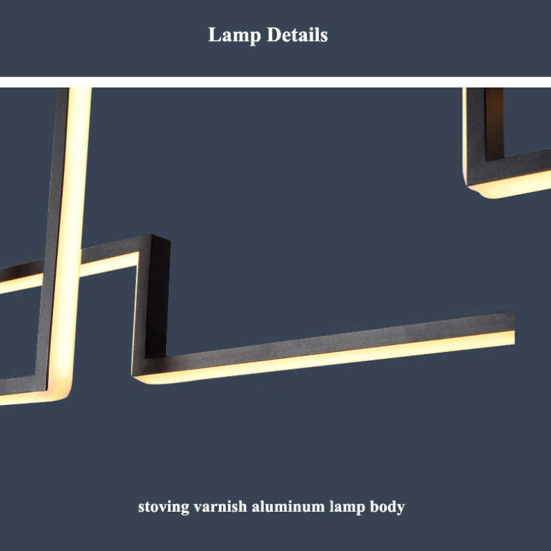 Bouvet Designer Linear Metal Pendant Light, Black/Gold