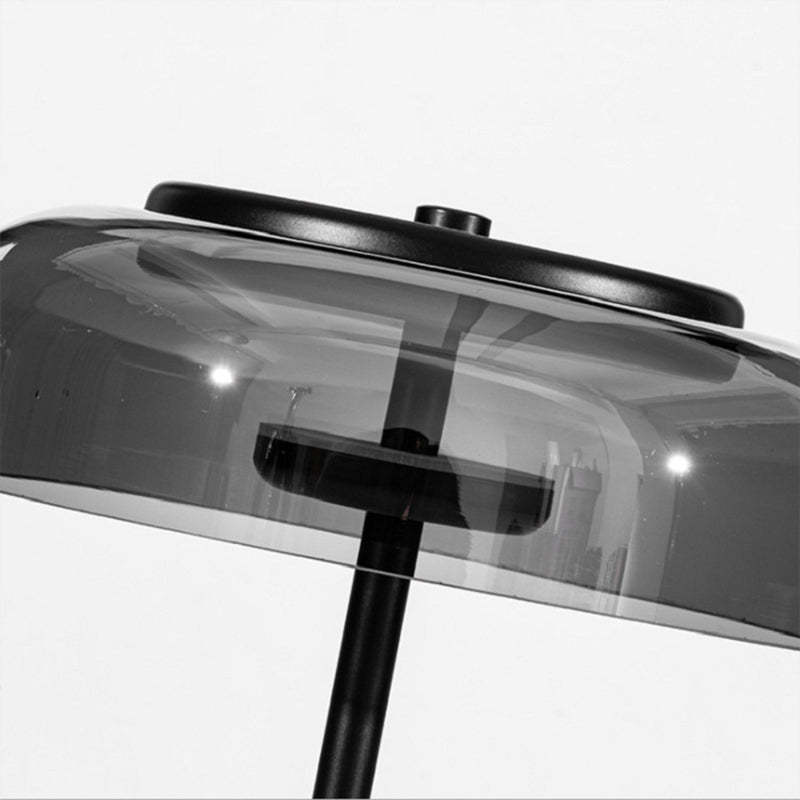 Hailie Black Table Lamp, Glass & Metal