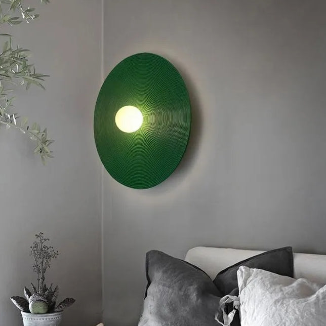 Elif Modern Round Indoor Wall Lamp Wood Bedroom Living Room