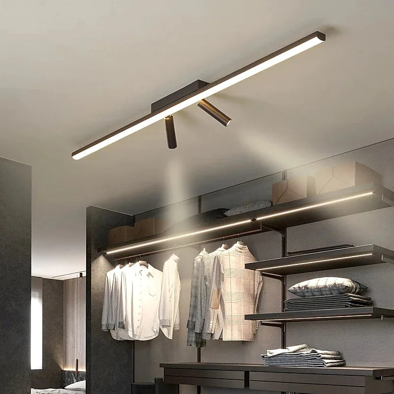 Haney Simple Metal Linear LED Ceiling Light Spotlight Black