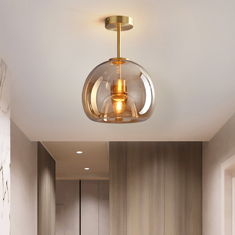 Sanna Semi-Flush Mount Ceiling Light 4 Style, Brass & Glass