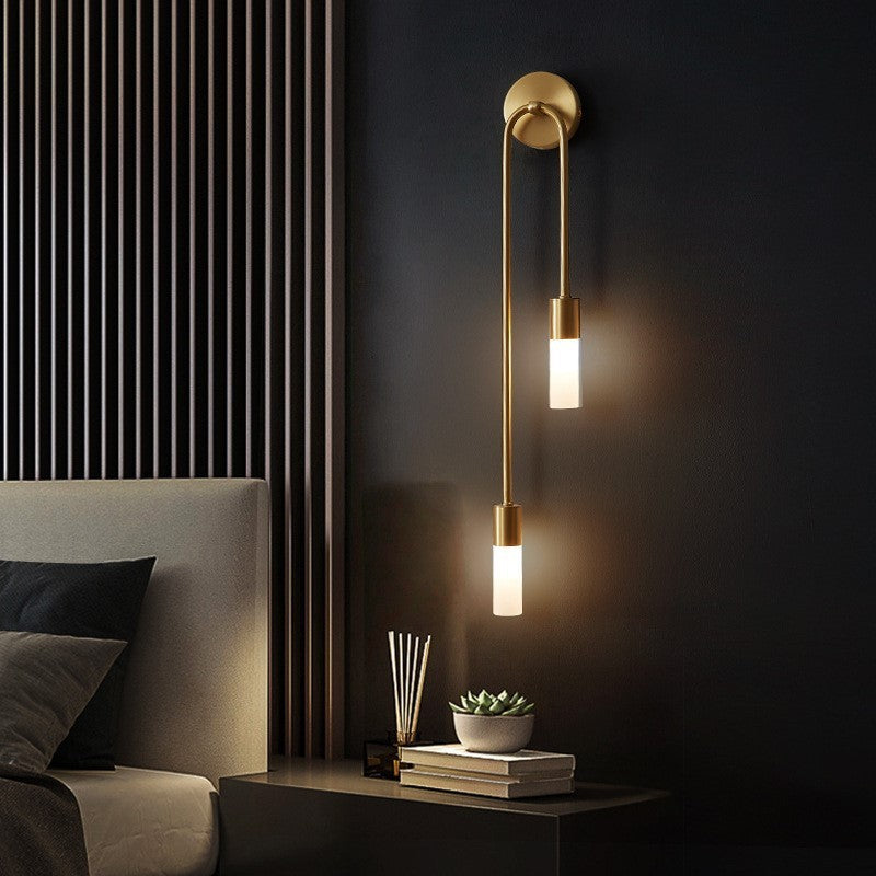 Meza Modern Stick Wall Sconce Gold Metal for Bedeside