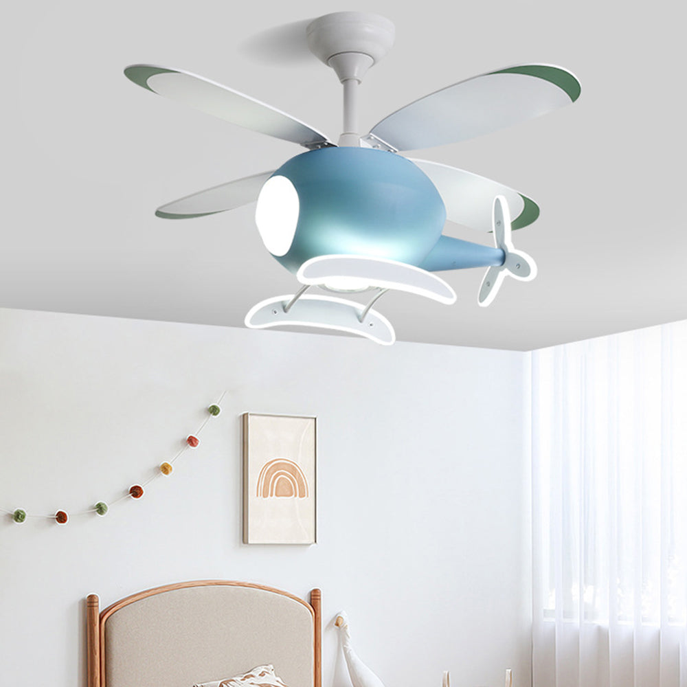 Minori 4-Blade Blue Jet DC Ceiling Fan with Light, Summer, 31.5''