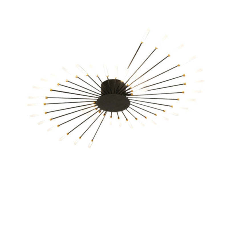 Lowry Fireworks Flush-Mount Ceiling Light Black/Gold Living Room
