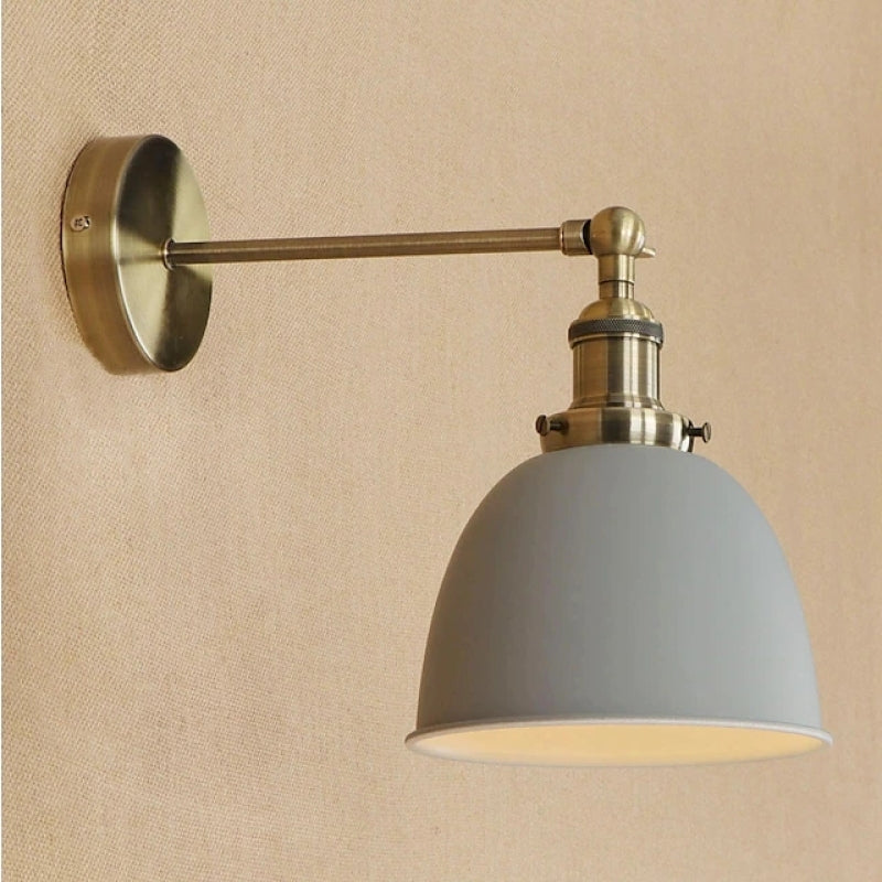 Brady Hanging Wall Lamp Retro/Vintage, Metal/LED, Black/White/Gray, Bedroom