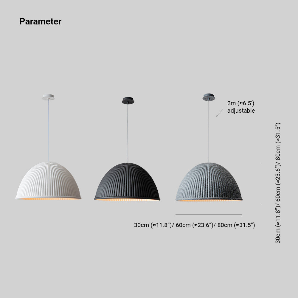 Morandi Modern Semi Resin Pendant Light, Gray/Black/White