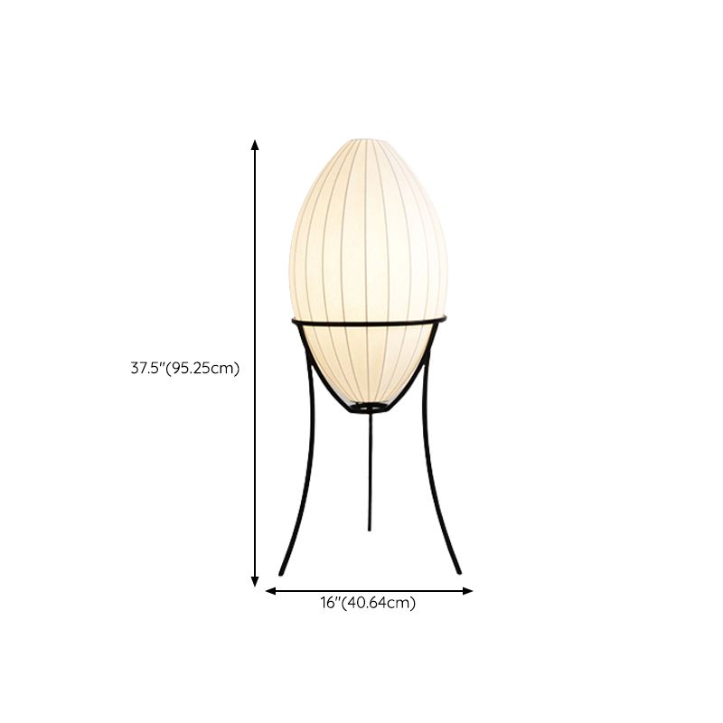 Renée Modern Egg Shaped Fabric & Metal Floor Lamp