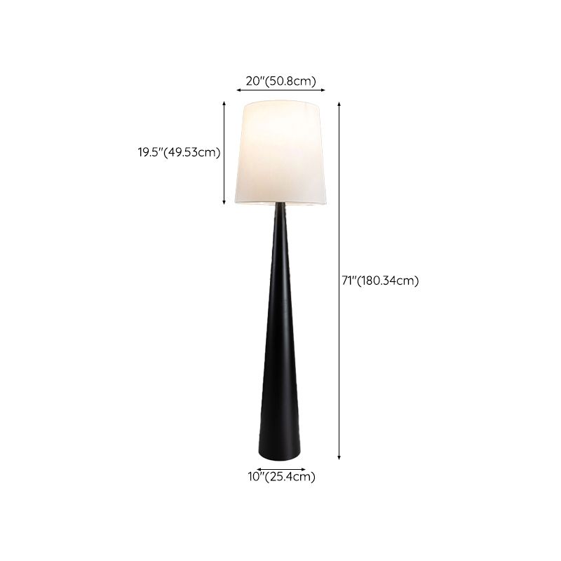 Eryn Floor Lamp Cone Shaped Nordic, Fabric Art, White, Living Room