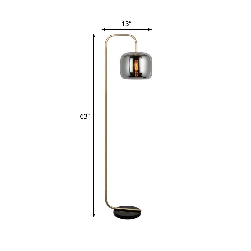 Hailie Minimalist Modern Arc Metal/Glass Floor Lamp