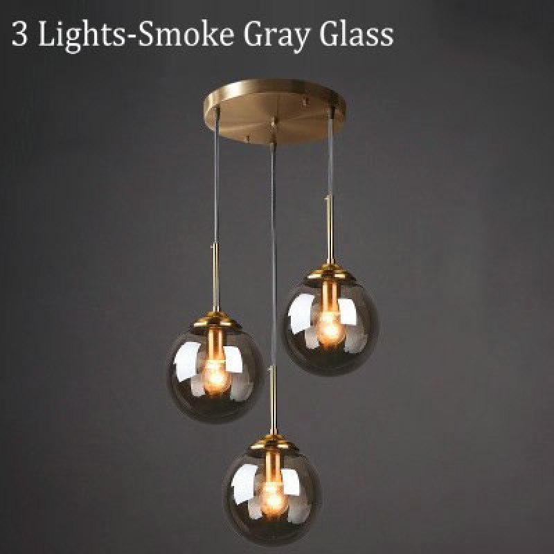 Valentina Designer Bubble Glass Pendant Light Smoke/Clear/Amber