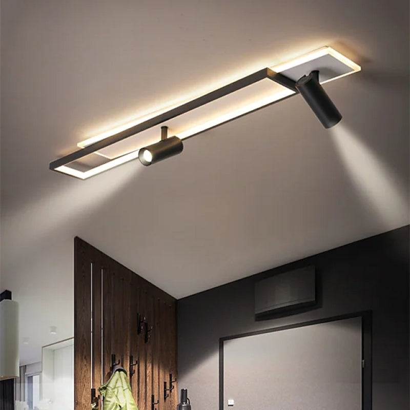 Modern Rectangular Adjustable Ceiling Spot Light, Black