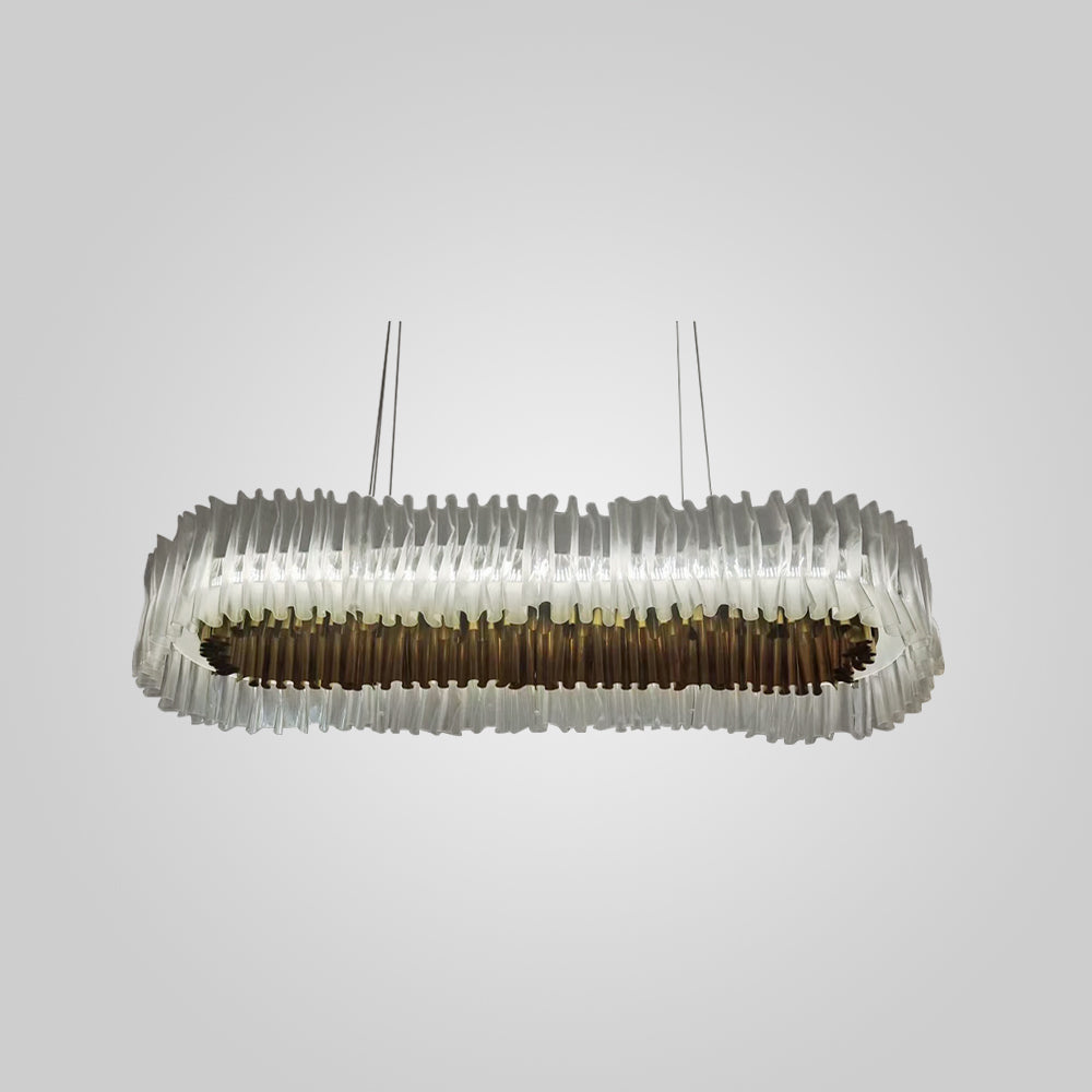 Kristy Modern Luxury Pleated Pendant Light, Circle, Acrylic/Stainless Steel