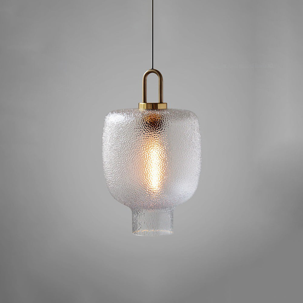 Hailie Minimalist Blown Frosted Glass Pendant Light, Gold