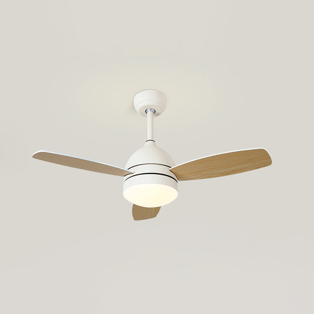 Haydn Modern Wood DC Ceiling Fan with Light, Black & White, 2 Color, 42''