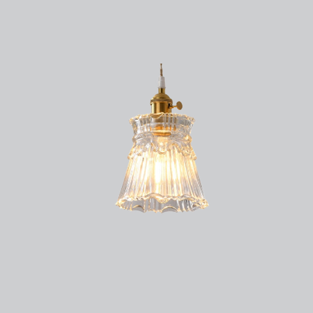 Hailie Art Deco Blown Brass & Glass Pendant Light, 7 Styles