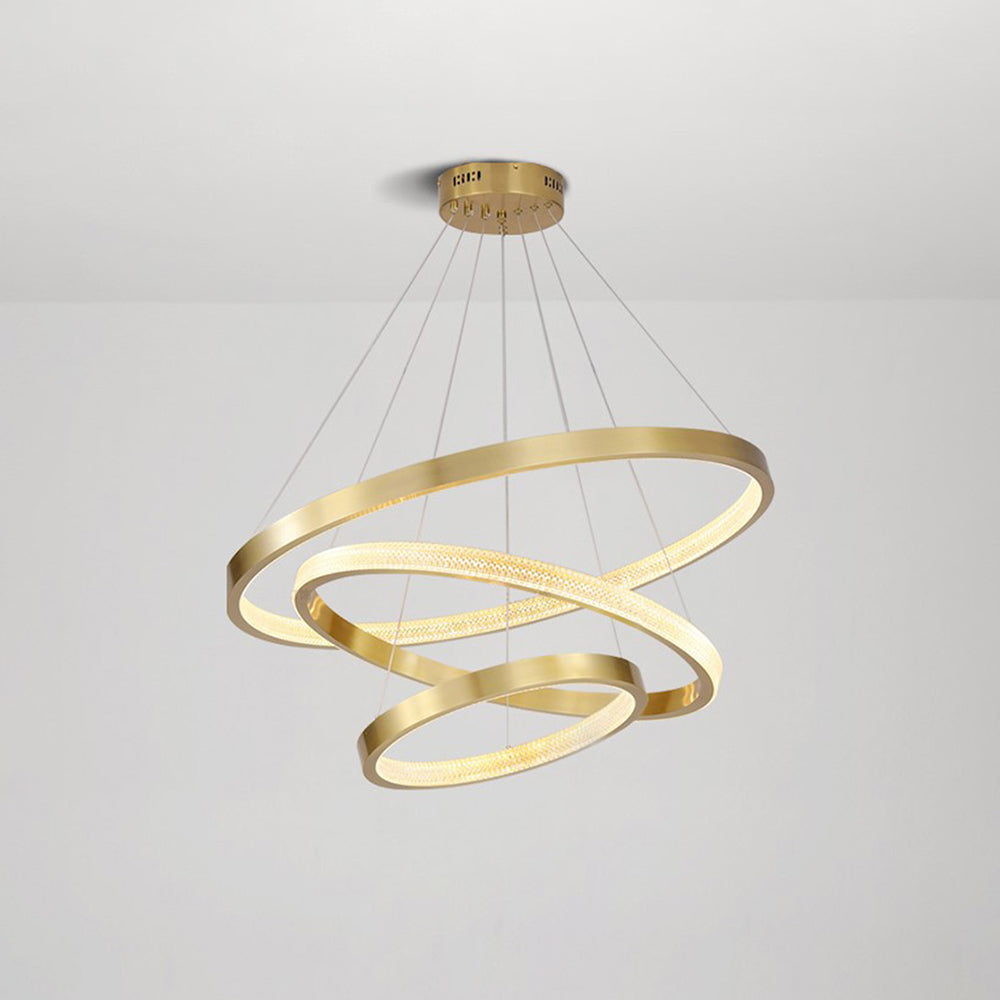 Kirsten Modern Ring Metal/Arcylic LED Pendant Light, Black/Gold