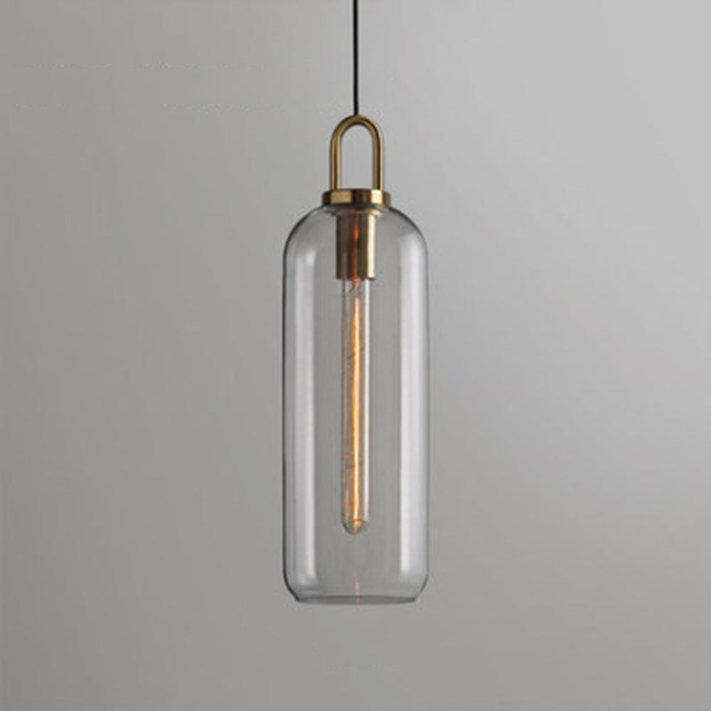 Hailie Clear& Glass Cylinder Pendant Light, 2 Color