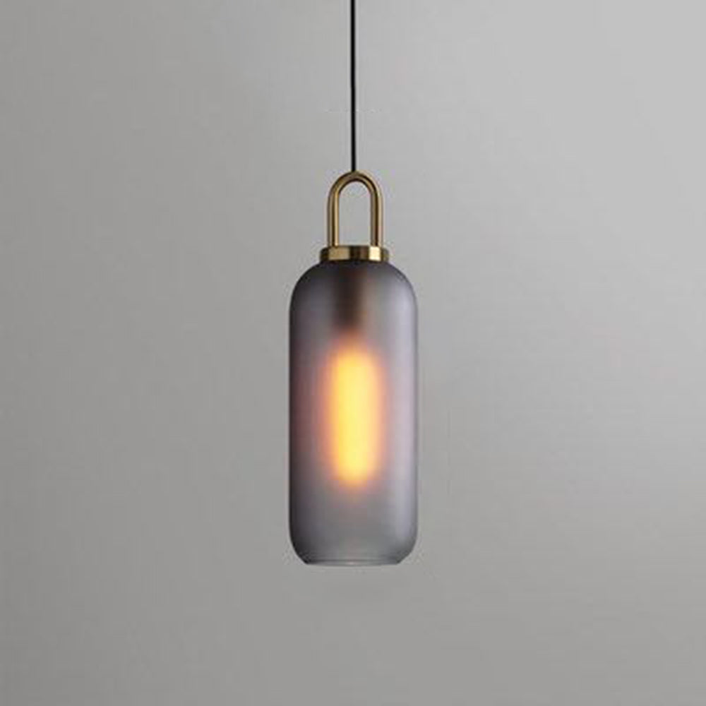 Hailie Clear& Glass Cylinder Pendant Light, 2 Color